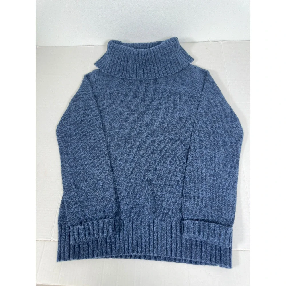 Lauren Jeans Co Ralph‎ Lauren Cowl Neck Sweater Blue  Womens M Prep Coastal lUX